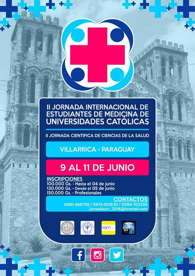 Afiche oficial II Jornada Internacional de Estudiantes de Medicina de Universidades Católicas