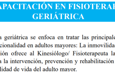 Capacitación En Fisioterapia Geriátrica