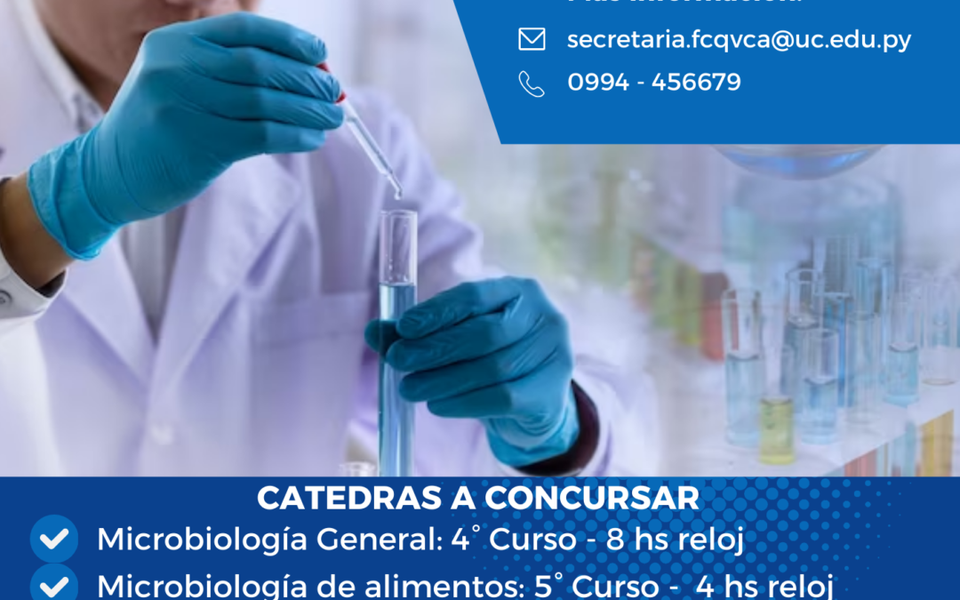 Llamado a concurso docente de la carrera de Bioquímica correspondiente al primer semestre del año 2025.