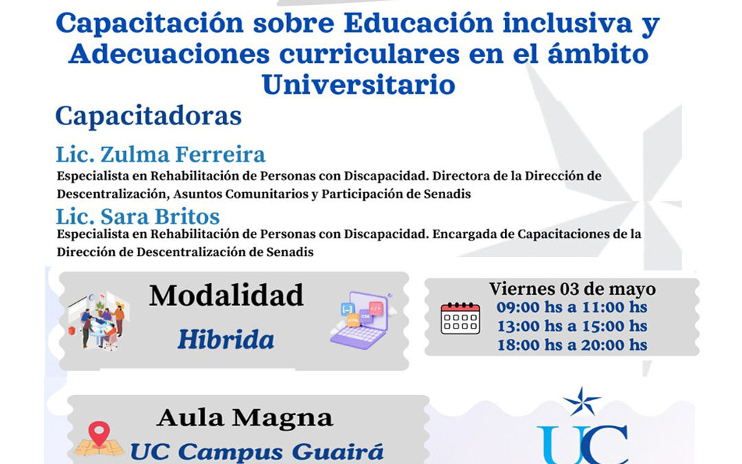 Capacitaciones sobre Educación Inclusiva y Adecuaciones Curriculares en el ámbito Universitario