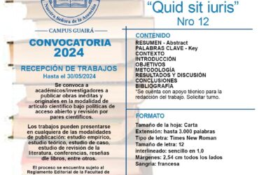 REVISTA JURÍDICA QUID SIT IURIS Nº12 CONVOCATORIA 2024.